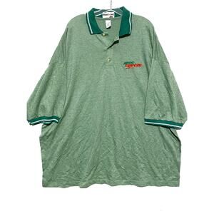 Hess Express Polo Shirt Green White Embroidered Logo Cotton Polyester Mens 5XL